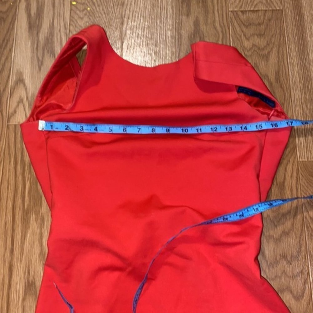 Zara Basic Red Orange Open Back Sheath Dress (Siz… - image 8
